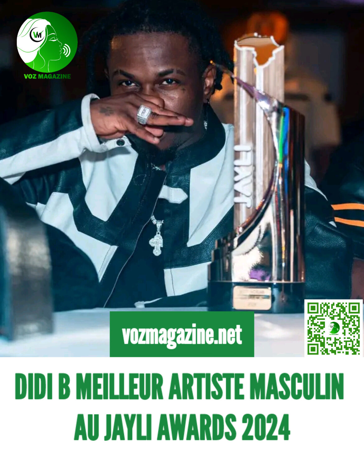 DIDI B SACRÉ MEILLEUR ARTISTE MASCULIN AUX JAYLI AWARDS 2024